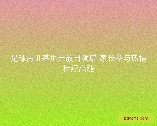 足球青训基地开放日频增 家长参与热情持续高涨